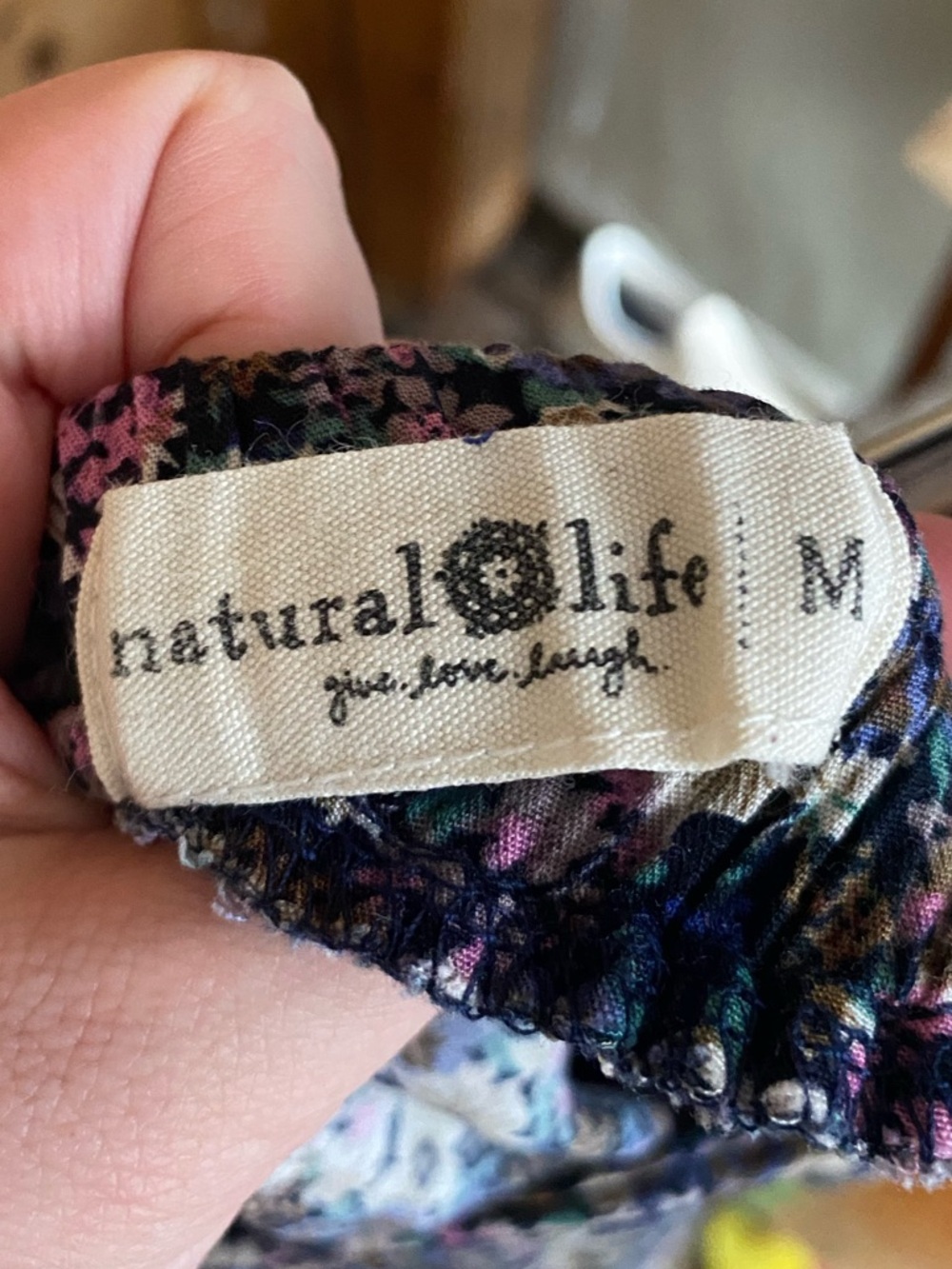 Natural Life purple blue wide leg floral palazzo boho pants size medium - Picture 7 of 7